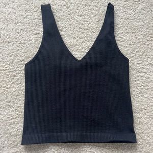 Black Ribbed Tank Top